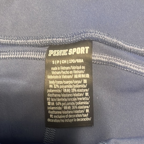 Victoria's Secret PINK sport leggings in blue with mesh bottom size small NWOT - Picture 9 of 11